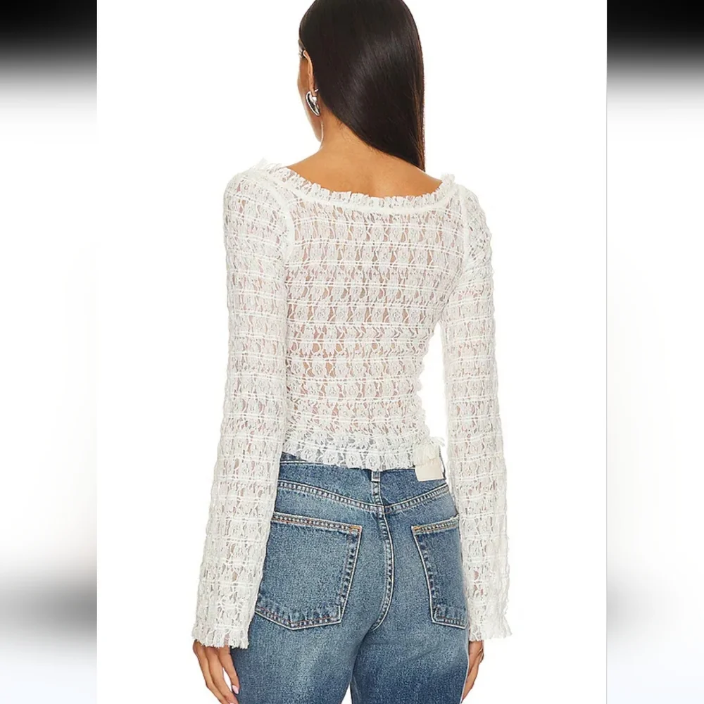 NWT. Free People White Lace Off-Shoulder Blouse Madison